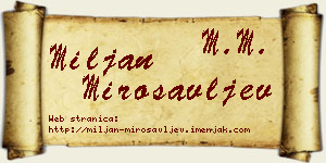 Miljan Mirosavljev vizit kartica